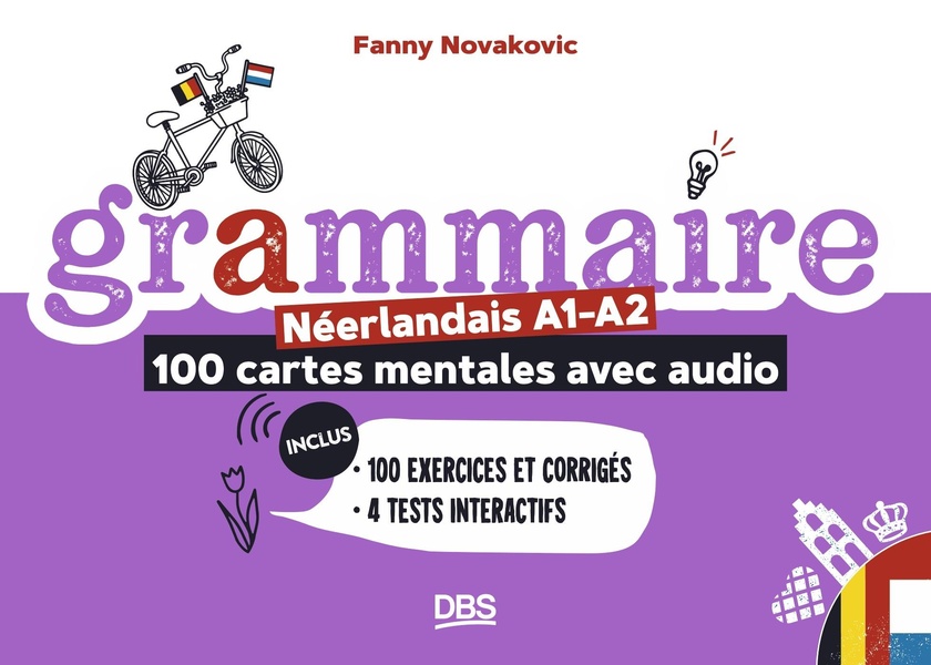Grammaire Néerlandais A1-A2 : 100 cartes mentales avec audio